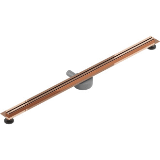 Mexen Flat 360° Slim lineárny otočný odtok 140 cm, ružové zlato - 1641140