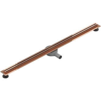 Mexen Flat 360° Slim lineárny otočný odtok 140 cm, ružové zlato - 1641140