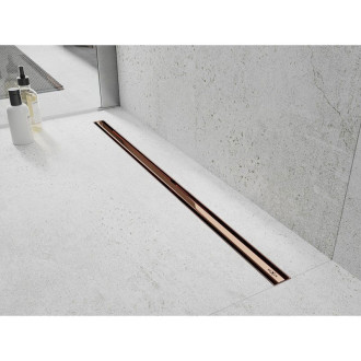 Mexen Flat 360° Slim lineárny otočný odtok 150 cm, ružové zlato - 1641150