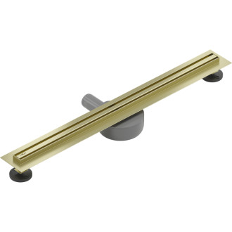 Mexen Flat 360° Slim lineárny otočný odtok 50 cm, kartáčované zlato - 1A41050