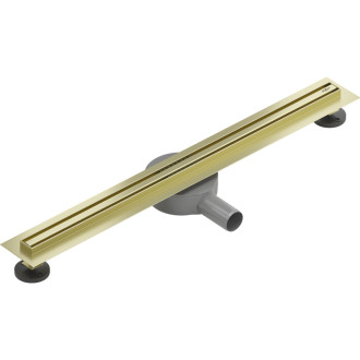 Mexen Flat 360° Slim lineárny otočný odtok 60 cm, kartáčované zlato - 1A41060