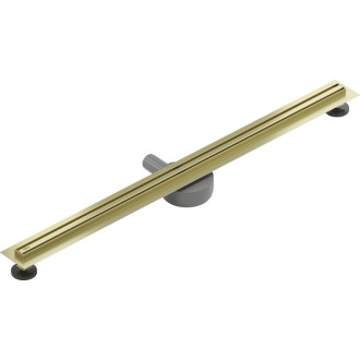 Mexen Flat 360° Slim lineárny otočný odtok 80 cm, kartáčované zlato - 1A41080