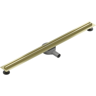 Mexen Flat 360° Slim lineárny otočný odtok 100 cm, kartáčované zlato - 1A41100