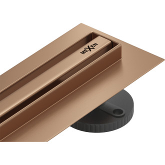 Mexen Flat 360° Slim lineárny otočný odtok 100 cm, kartáčovaná meď - 1C41100