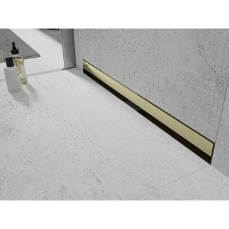 Mexen Flat Wall lineárny stenový odtok 2v1 50 cm, zlatý - 1530050
