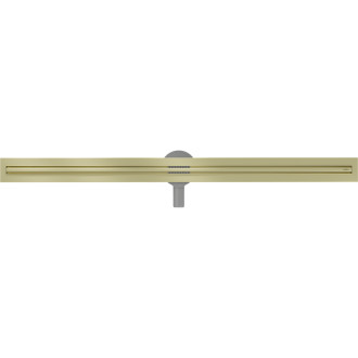Mexen Flat 360° Slim lineárny otočný odtok 120 cm, kartáčované zlato - 1A41120