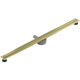 Mexen Flat 360° Slim lineárny otočný odtok 160 cm, kartáčované zlato - 1A41160