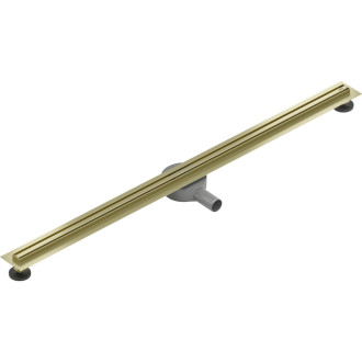 Mexen Flat 360° Slim lineárny otočný odtok 160 cm, kartáčované zlato - 1A41160