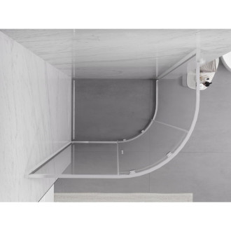 Mexen Exo polkruhový asymetrický posuvný sprchovací kút 120 x 80 cm, priehľadný, chróm - 8131-120-080-01-00