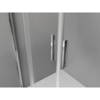 Mexen Exo polkruhový asymetrický posuvný sprchovací kút 120 x 80 cm, priehľadný, chróm - 8132-120-080-01-00