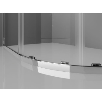 Mexen Exo polkruhový asymetrický posuvný sprchovací kút 120 x 80 cm, priehľadný, chróm - 8132-120-080-01-00