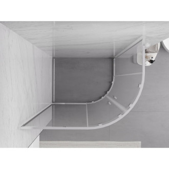 Mexen Exo polkruhový asymetrický posuvný sprchovací kút 120 x 80 cm, priehľadný, chróm - 8132-120-080-01-00