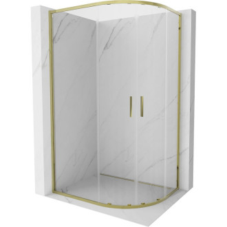 Mexen Exo polkruhový posuvný sprchovací kút 120 x 80 cm, priehľadný, zlatý - 8132-120-080-50-00