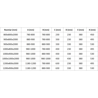 Mexen Exo polkruhový posuvný sprchovací kút 120 x 80 cm, priehľadný, zlatý - 8132-120-080-50-00