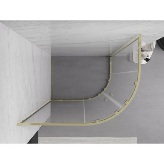 Mexen Exo polkruhový posuvný sprchovací kút 120 x 80 cm, priehľadný, zlatý - 8132-120-080-50-00