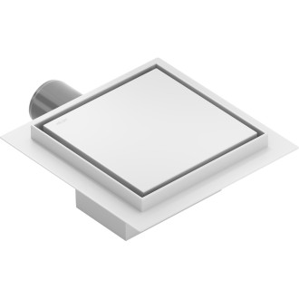 Podlahový vpust Mexen Flat-Q M13 štvorcový 12 x 12 cm, biela - 1210012