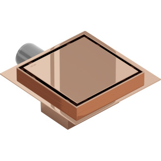 Podlahový vpust Mexen Flat-Q M13 štvorcový 15 x 15 cm, ružové zlato - 1610015