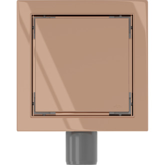 Podlahový vpust Mexen Flat-Q M13 štvorcový 15 x 15 cm, ružové zlato - 1610015