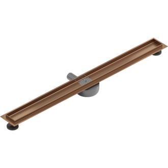 Teleso lineárneho odtoku Mexen Flat 360°, otočné, 80 cm, kartáčovaná meď - 1C40080