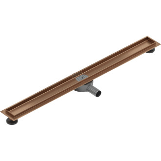 Teleso lineárneho odtoku Mexen Flat 360°, otočné, 90 cm, kartáčovaná meď - 1C40090