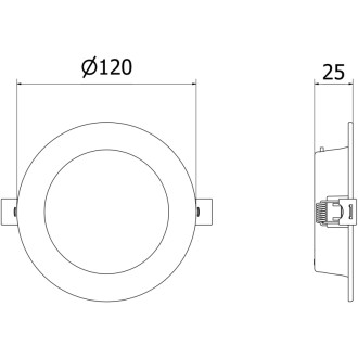 Zapustené LED stropné svietidlo Mexen LDRR, 12 cm, 6 W, neutrálne - 4000 K, 600 lm, biela - L210-012-0640-20