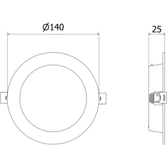 Zapustené LED stropné svietidlo Mexen LDRR, priemer 14 cm, 9 W, studená teplota - 6500 K, 990 lm, biela - L210-014-0965-20
