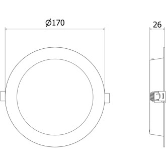 Zapustené LED stropné svietidlo Mexen LDRR, priemer 17 cm, 12 W, studená teplota - 6500 K, 1320 lm, biela - L210-017-1265-20