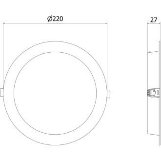 Zapustené LED stropné svietidlo Mexen LDRR, priemer 22 cm, 18 W, neutrálne - 4000K, 1980 lm, biele - L210-022-1840-20