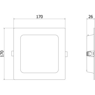 Zapustené LED stropné svietidlo Mexen LDRR 17 x 17 cm, 12 W, studená teplota - 6500K, 1320 lm, biela - L211-017-1265-20