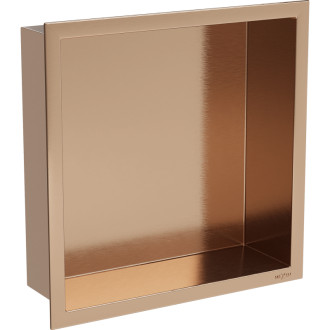 Zapustená polica Mexen X-Wall-R s prírubou 30 x 30 cm, kartáčovaná meď - 19C0303010