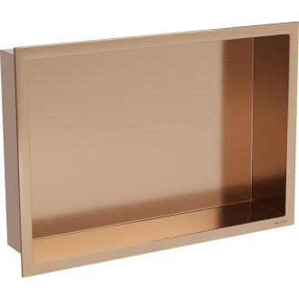 Zapustená polica Mexen X-Wall-R s prírubou 45 x 30 cm, kartáčovaná meď - 19C0453010