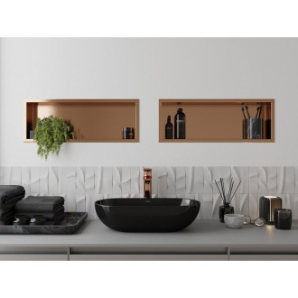 Zapustená polica Mexen X-Wall-R s prírubou 60 x 20 cm, kartáčovaná meď - 19C0602010