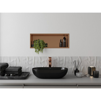 Zapustená polica Mexen X-Wall-R s prírubou 60 x 20 cm, kartáčovaná meď - 19C0602010