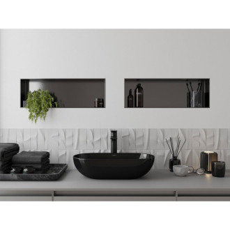 Mexen X-Wall-NR zapustená polica bez okraja 60 x 20 cm, kartáčovaná pištoľovo sivá - 19E1602010
