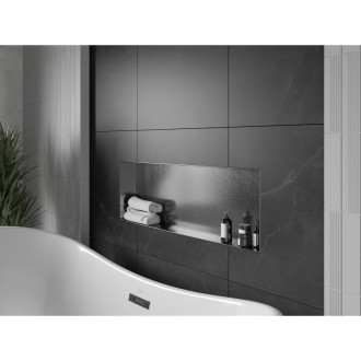 Mexen X-Wall-NR zapustená polica bez okraja 90 x 30 cm, kartáčovaná pištoľovo sivá - 19E1903010