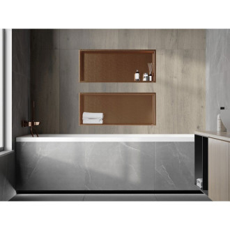 Zapustená polica Mexen X-Wall-R s prírubou 75 x 30 cm, kartáčovaná meď - 19C0753010