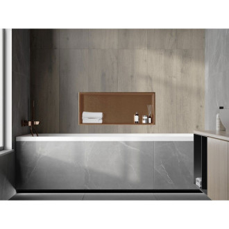 Zapustená polica Mexen X-Wall-R s prírubou 75 x 30 cm, kartáčovaná meď - 19C0753010