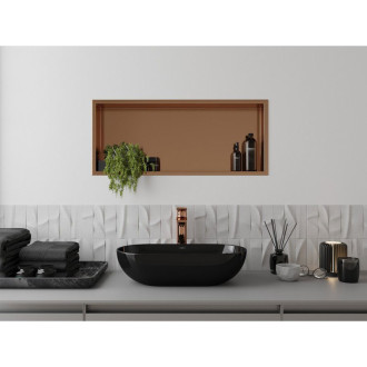 Zapustená polica Mexen X-Wall-R s prírubou 75 x 30 cm, kartáčovaná meď - 19C0753010