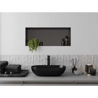 Mexen X-Wall-NR zapustená polica bez okraja 75 x 30 cm, kartáčovaná pištoľovo sivá - 19E1753010