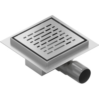 Podlahový vpust Mexen Flat-Q M01 štvorcový 12 x 12 cm, nerezová oceľ - 1010312