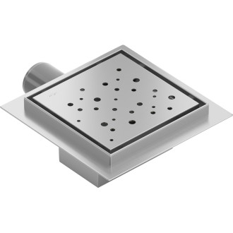 Podlahový vpust Mexen Flat-Q M12 štvorcový 12 x 12 cm, nerezová oceľ - 1010412