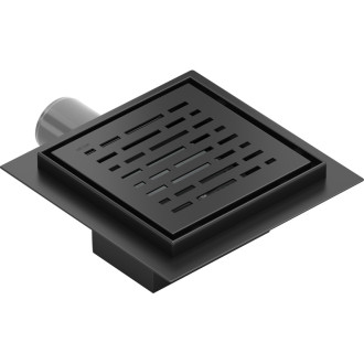 Podlahový vpust Mexen Flat-Q M01 štvorcový 12 x 12 cm, čierna - 1710312