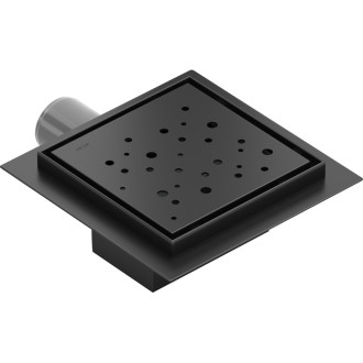 Podlahový vpust Mexen Flat-Q M12 štvorcový 12 x 12 cm, čierna - 1710412