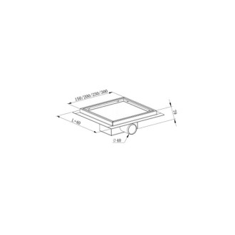 Podlahový vpust Mexen Flat-Q M12 štvorcový 12 x 12 cm, čierna - 1710412