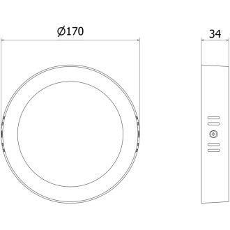 Stropné LED svietidlo Mexen LDSR, prisadené, priemer 17 cm, 12 W, studená teplota - 6500K, 1320 lm, biela - L212-017-1265-20