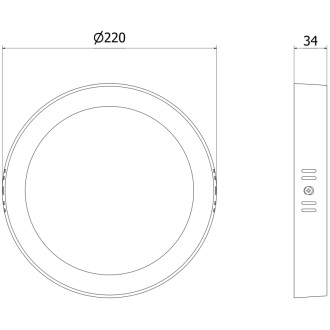 Stropné LED svietidlo Mexen LDSR, prisadené, priemer 22 cm, 18 W, studená teplota - 6500 K, 1980 lm, biela - L212-022-1865-20