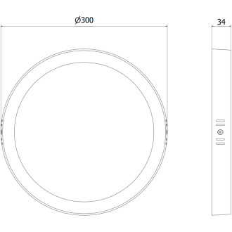 Stropné LED svietidlo Mexen LDSR, prisadené, priemer 30 cm, 24 W, neutrálna biela - 4000 K, 1920 lm, čierna - L212-030-2440-70