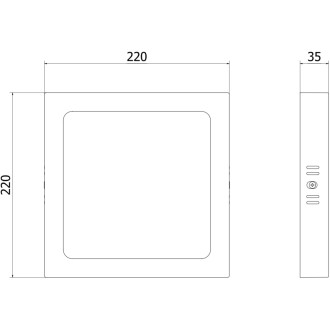 Stropné LED svietidlo Mexen LDSS, prisadené, 22 x 22 cm, 18 W, neutrálna biela - 4000 K, 1980 lm, biela - L213-022-1840-20