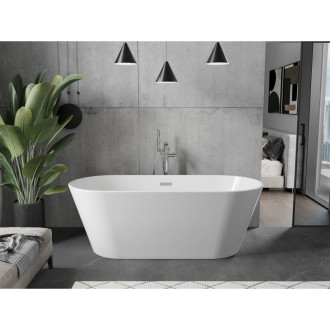 Voľne stojaca vaňa Mexen Flavia 160 x 75 cm, biela, chrómový prepad - 54031608000
