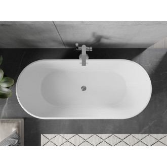 Voľne stojaca vaňa Mexen Flavia 160 x 75 cm, biela, chrómový prepad - 54031608000